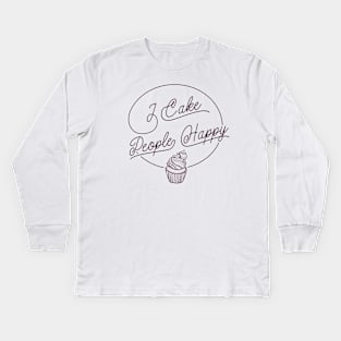 Funny retro pastry cupcake quote design for baking lovers Kids Long Sleeve T-Shirt